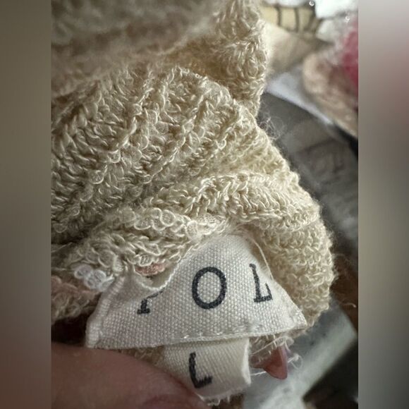 Pol Multicolor Knit Cable Knit Open Front Womens Cardigan Size Large - Picture 2 of 6